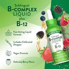 B Complex Liquid Plus B-12 Natural Berry Flavor 2 oz Pack of 2 W5008