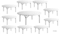 White 6 Ft Round Plastic Folding Table K3316
