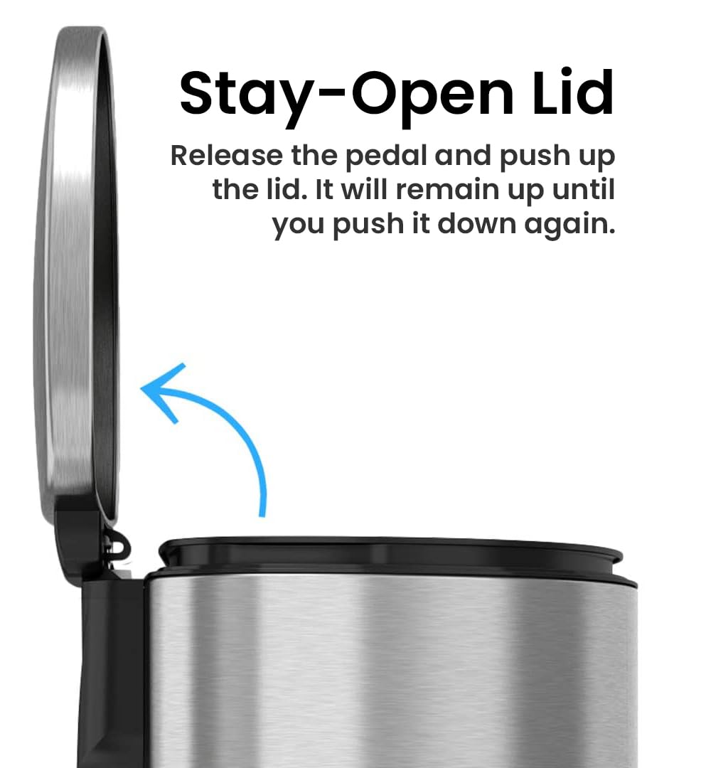 13.2 Gallon Stainless Steel Step Trash Can N4738
