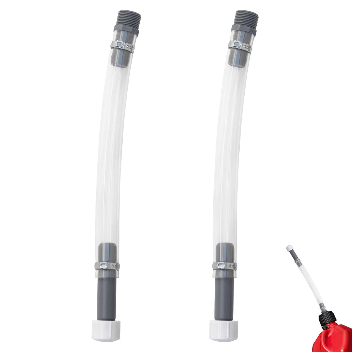 2-Pack Clear Fuel Jug Hose with Built-in Filter R94759