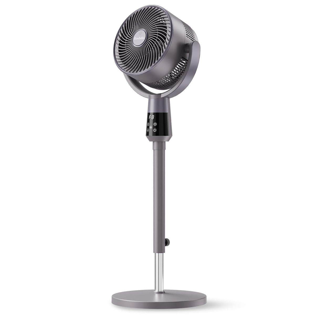 Oscillating Pedestal Fan, 25dB Standing Fan with 8 Speeds, 12H Timer, 36-45'' Adjustable Height, Remote Control E24703