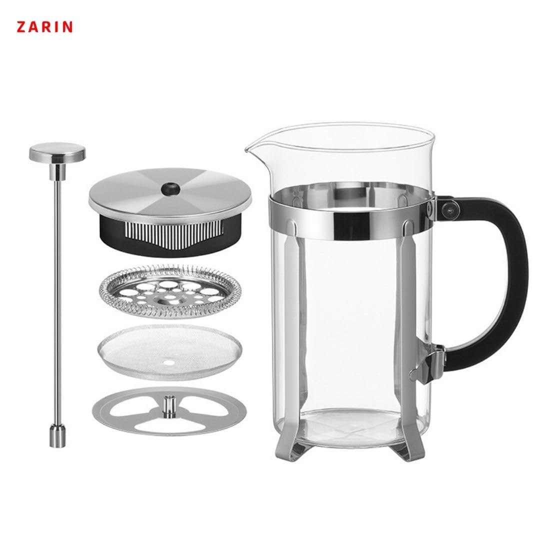34oz French Press Coffee & Tea Maker Borosilicate Glass Stainless Steel L997184