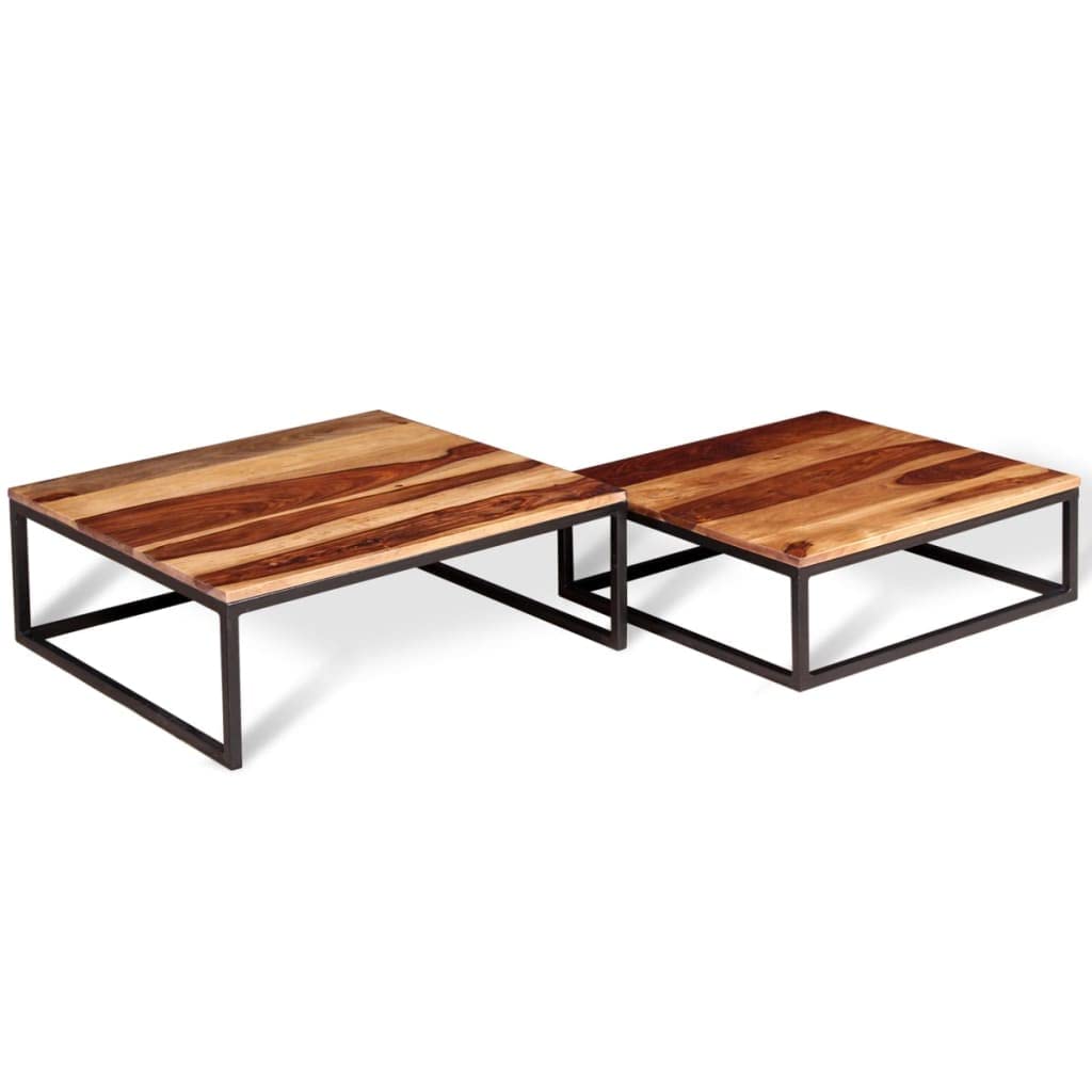Two Piece Nesting Coffee Table Solid Sheesham Wood J516158