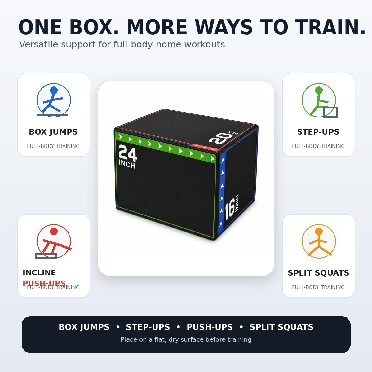 3-in-1 Foam Plyo Box with Carry Handles K3881