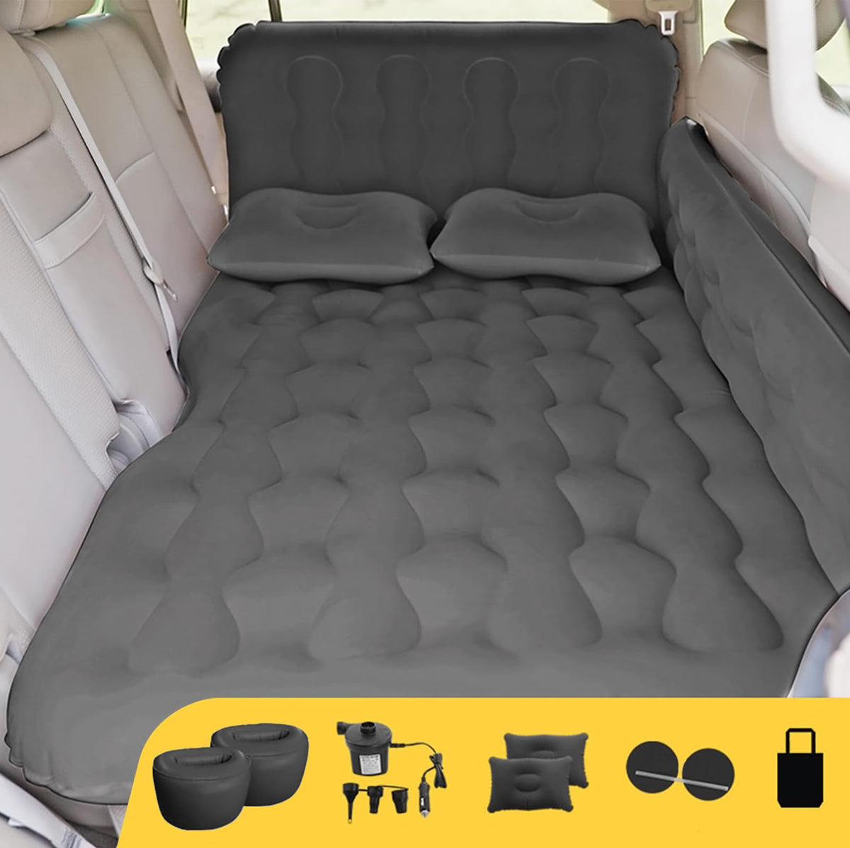 Black Car Air Mattress with Electric Pump R950