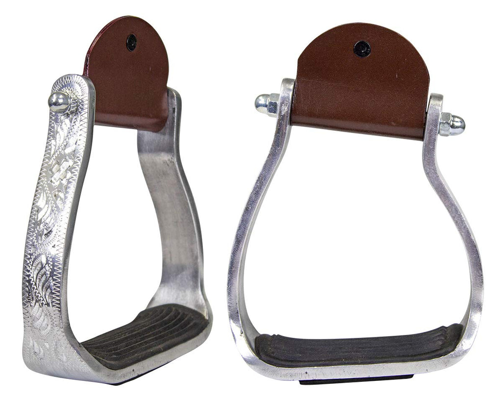 Angled Engraved Western Show Stirrups C761