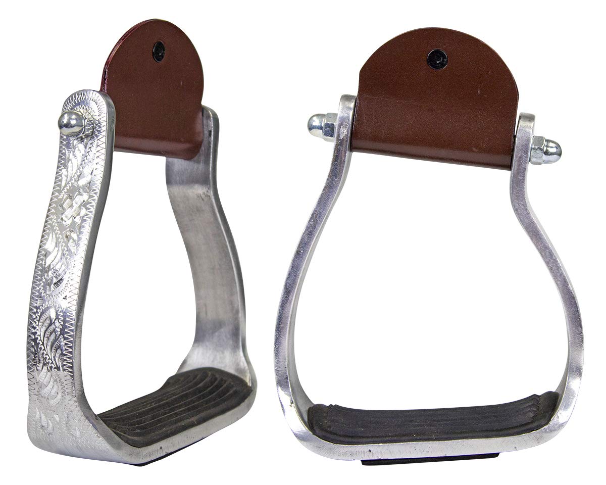 Angled Engraved Western Show Stirrups C761