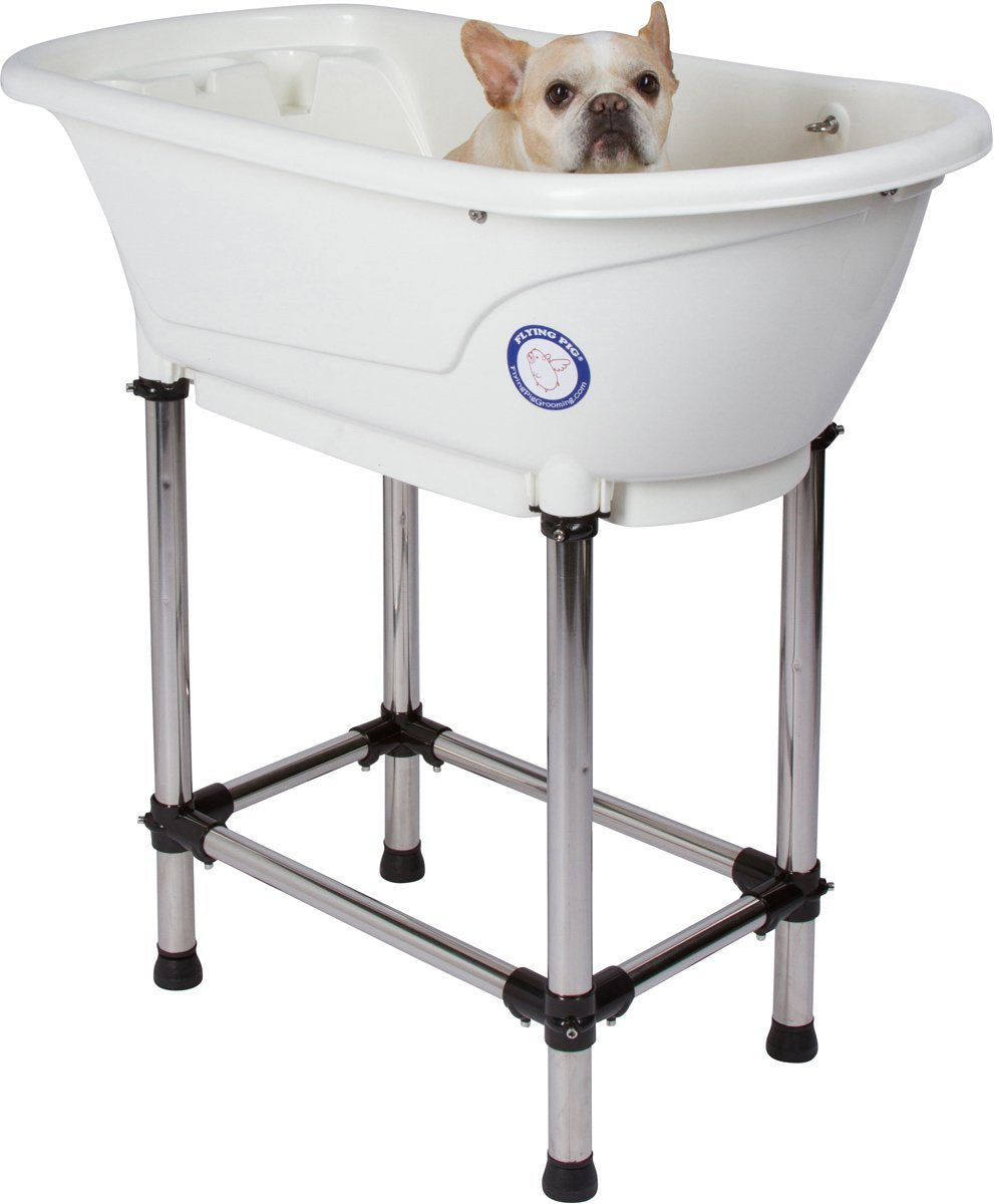 Portable Pet Bath Tub White 37.5"x19.5"x35.5" Q62676