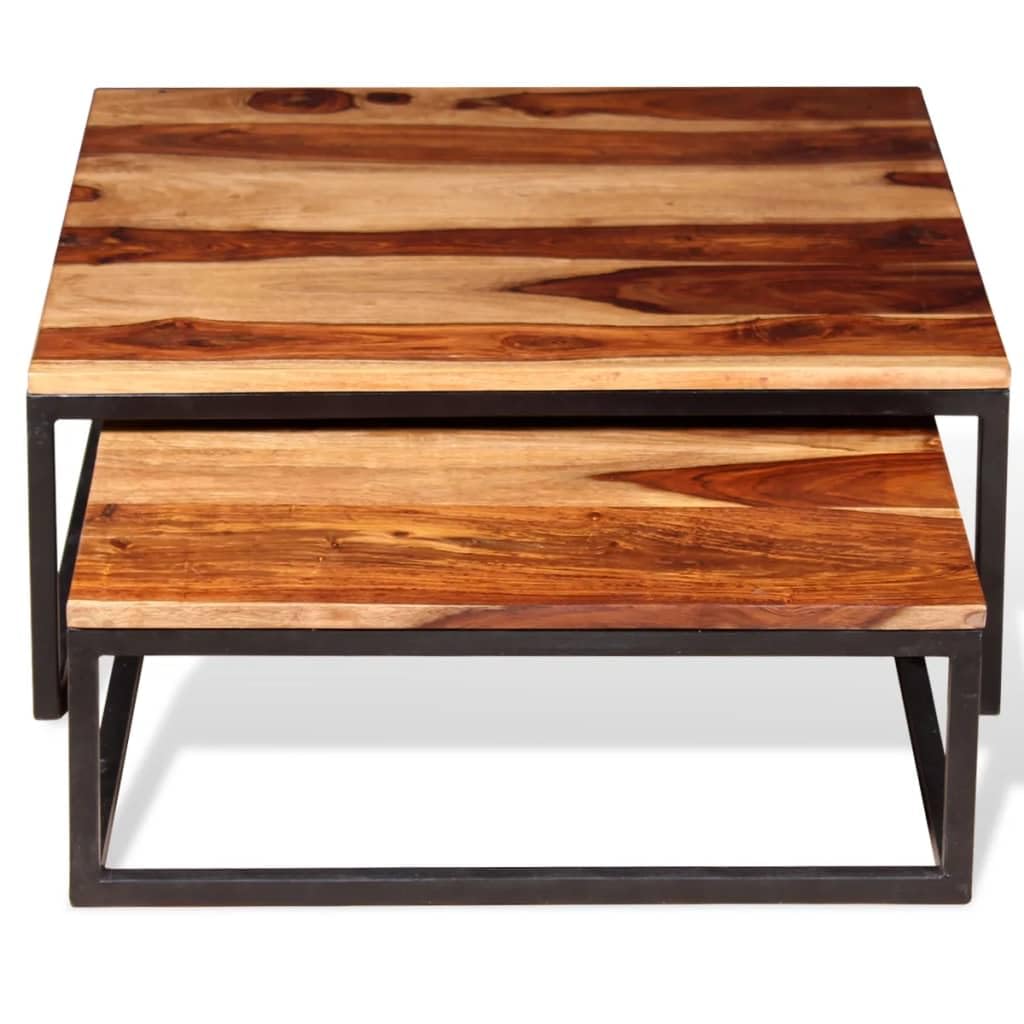 Two Piece Nesting Coffee Table Solid Sheesham Wood J516158