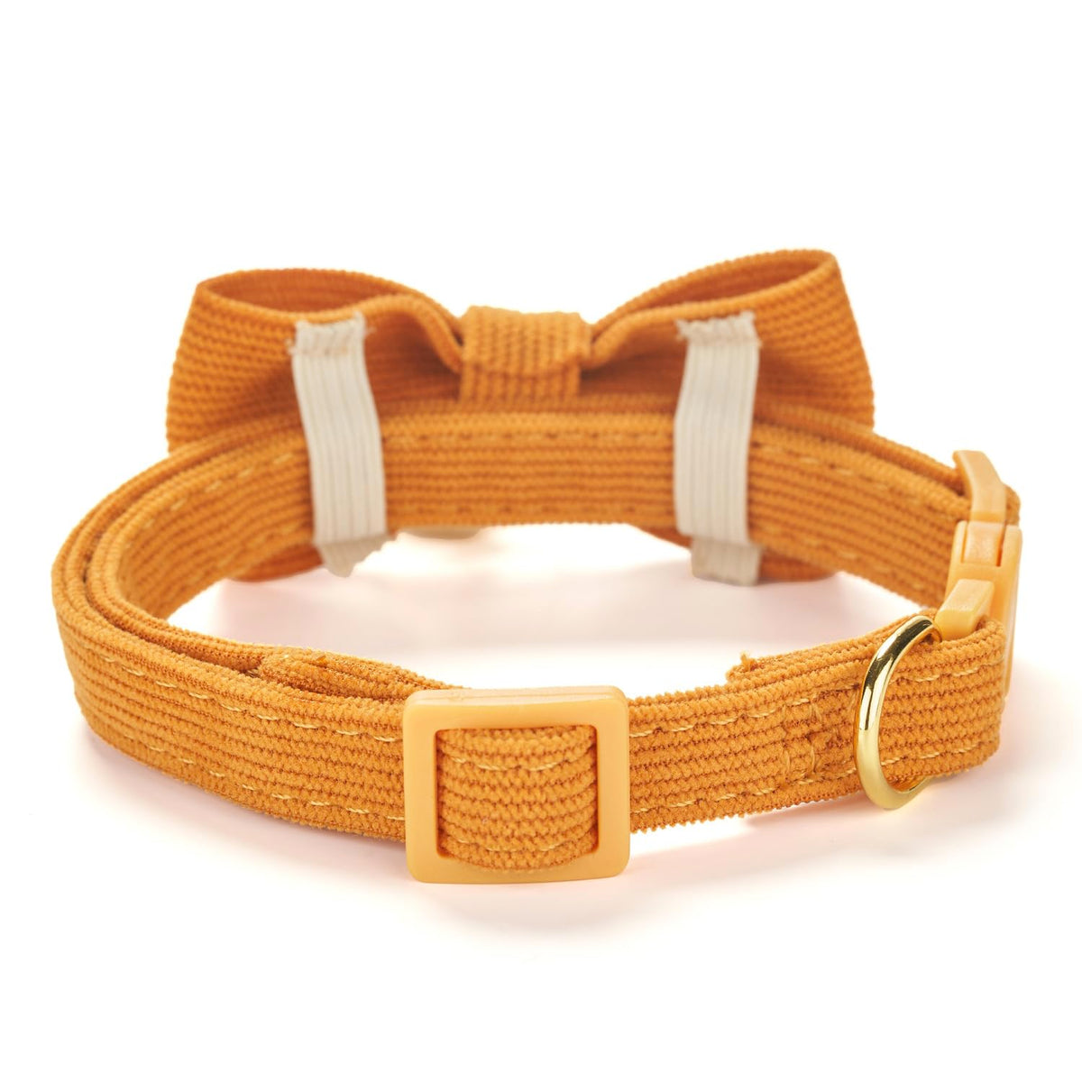 2 Pack Soft Corduroy Cat Collars with Bow Tie & Bell B845