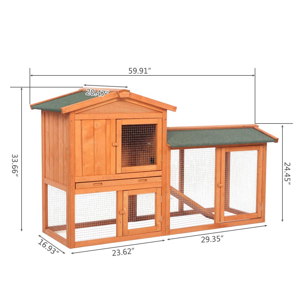 Wooden Chicken Coop with Waterproof Roof and Nesting Box S73087