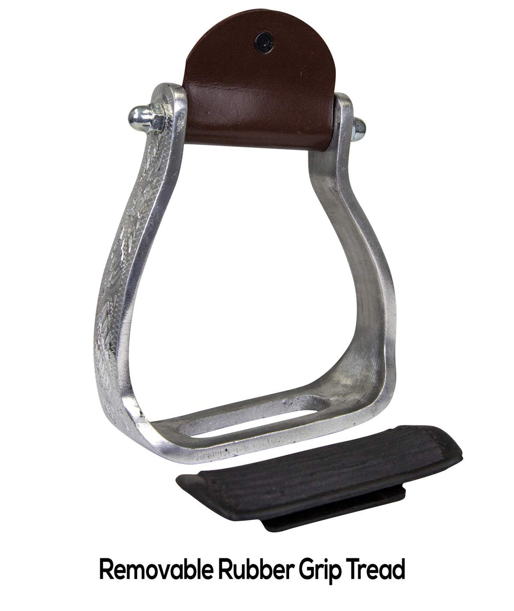 Angled Engraved Western Show Stirrups C761