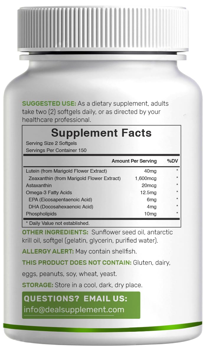 Lutein and Zeaxanthin 40mg 300 Softgels Y2502