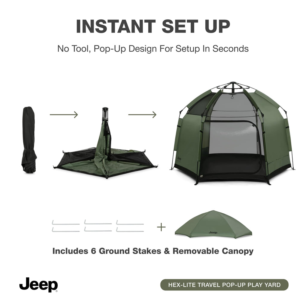 Olive Green Pop-Up Play Yard U958691