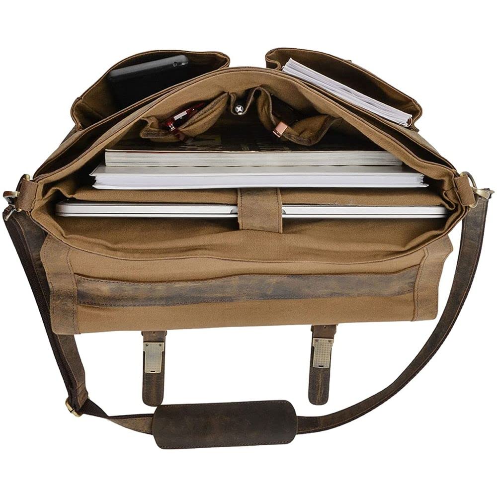 16 Inch Leather Laptop Messenger Bag D66414