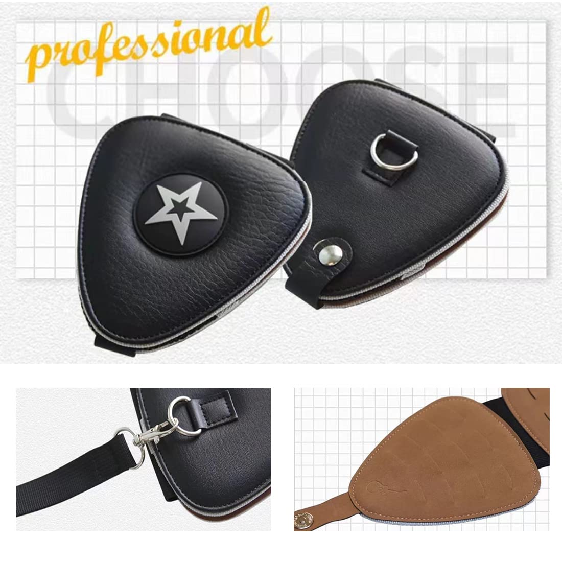 Guitar Pick Holder Case Bag with 24pcs Colorful Picks L520174