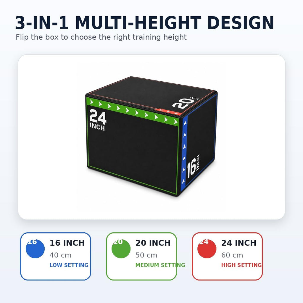 3-in-1 Foam Plyo Box with Carry Handles K3881