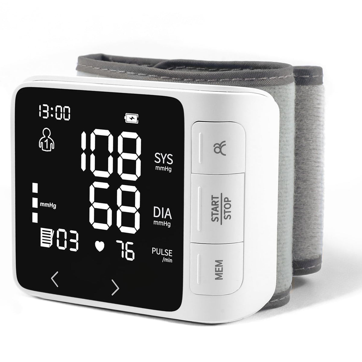 Wrist Blood Pressure Monitor with 2 Users Memory LCD Display H558