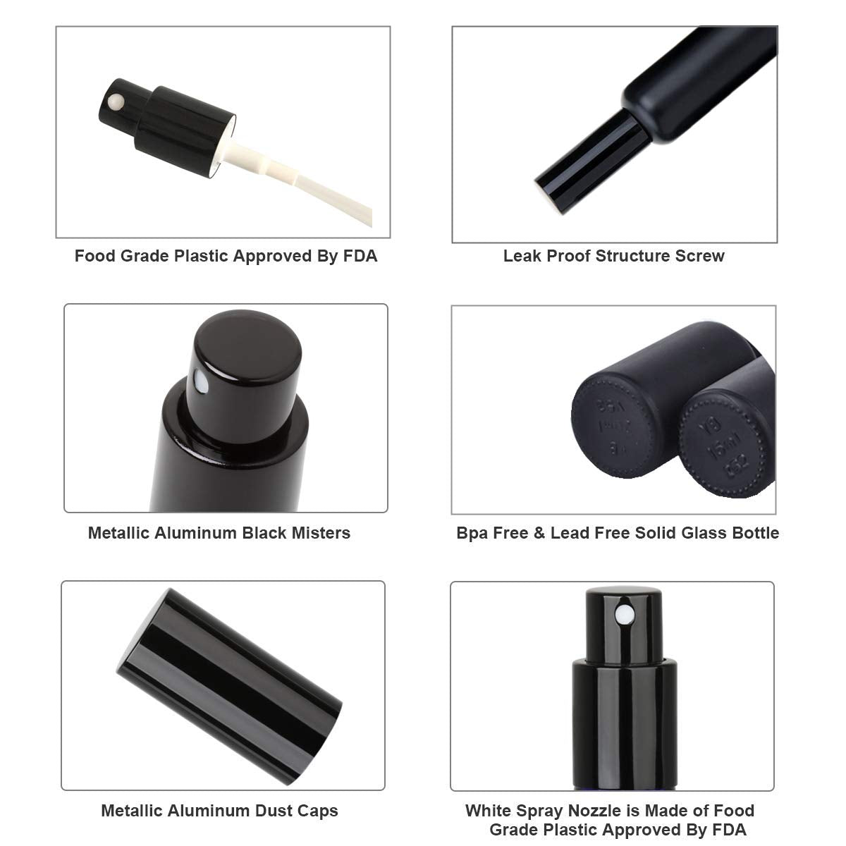 Cocktail Atomizer Sprayer 1.7OZ 50ml Black A382