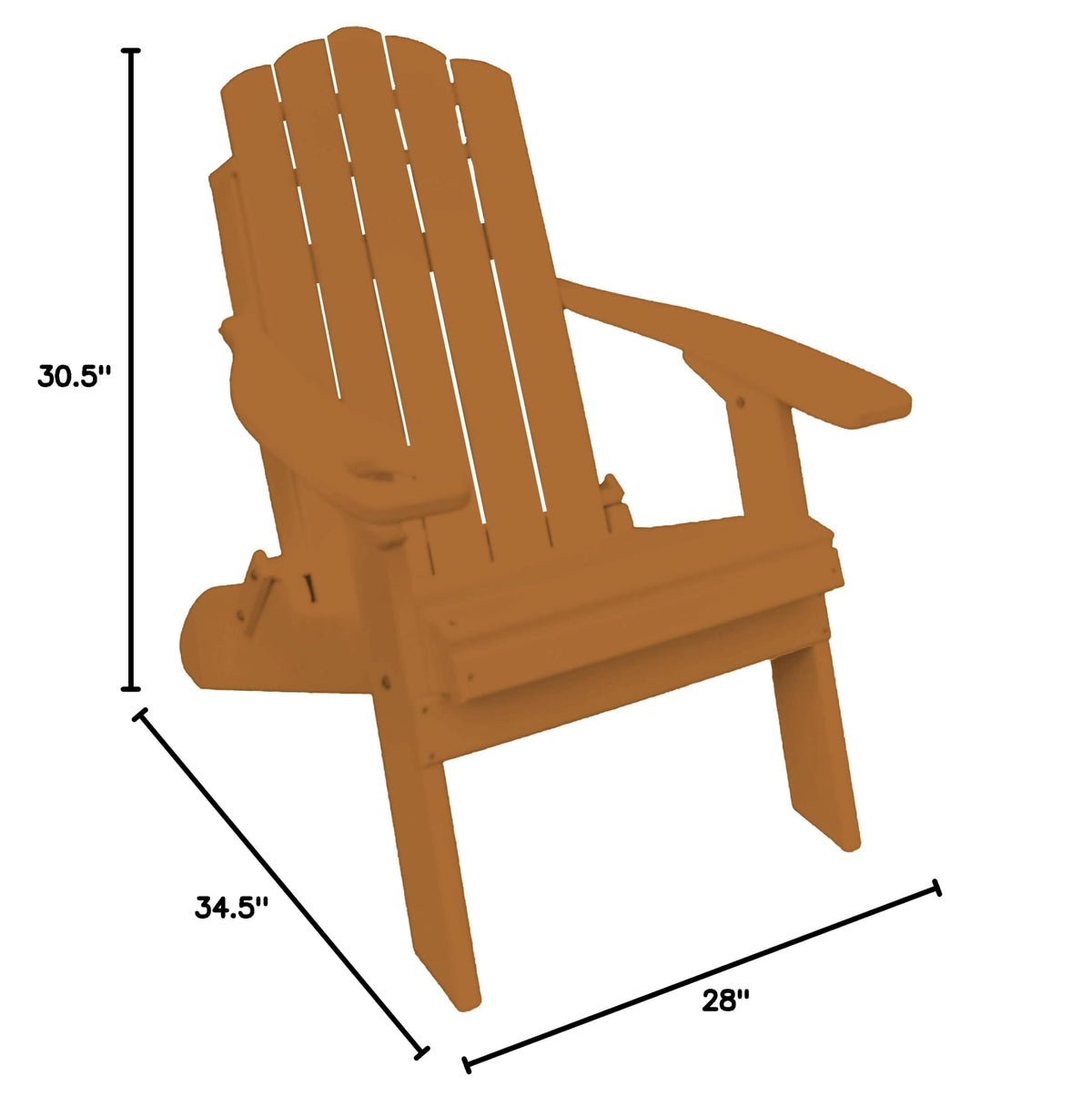 Cedar Poly Folding Adirondack Chair with Smart Phone Holder Z5916