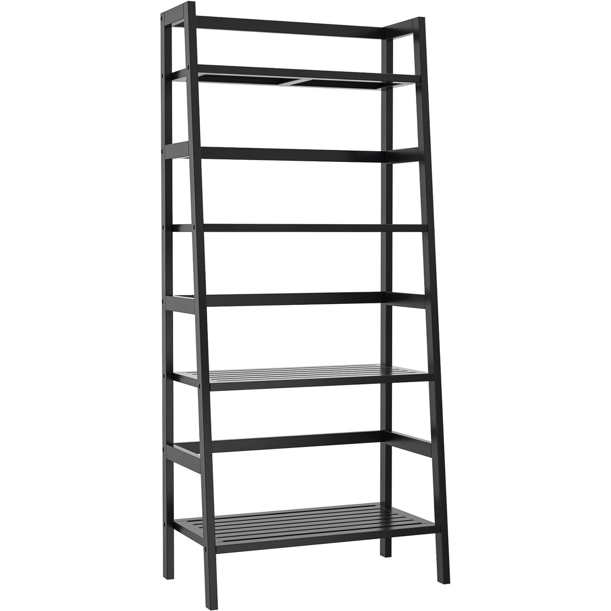 Black 4-Tier Bamboo Ladder Shelf A2122