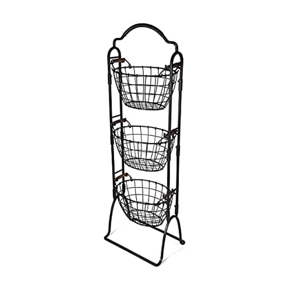 Adjustable 3-Tier Metal Floor Standing Storage Basket S860443