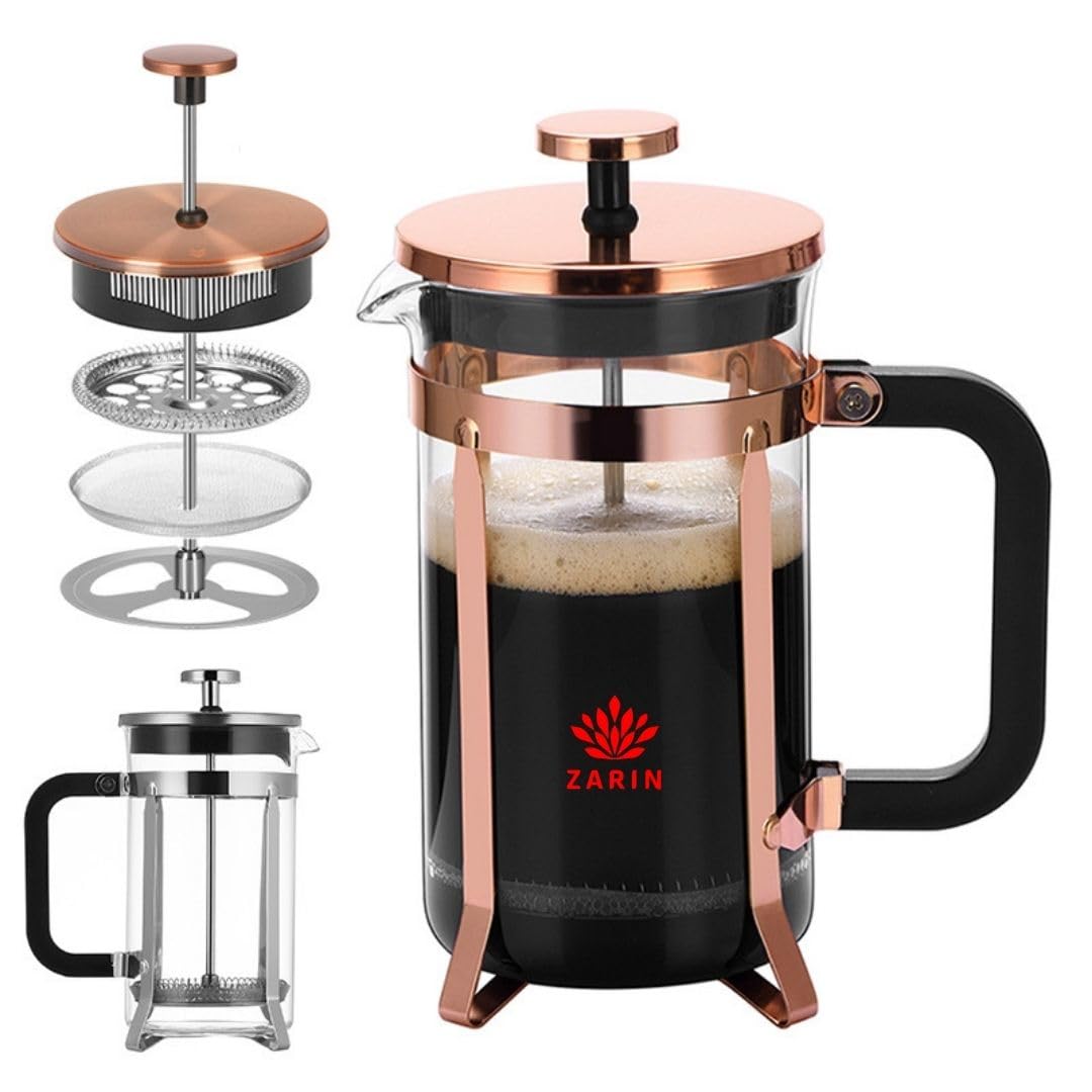 34oz French Press Coffee & Tea Maker Borosilicate Glass Stainless Steel L997184