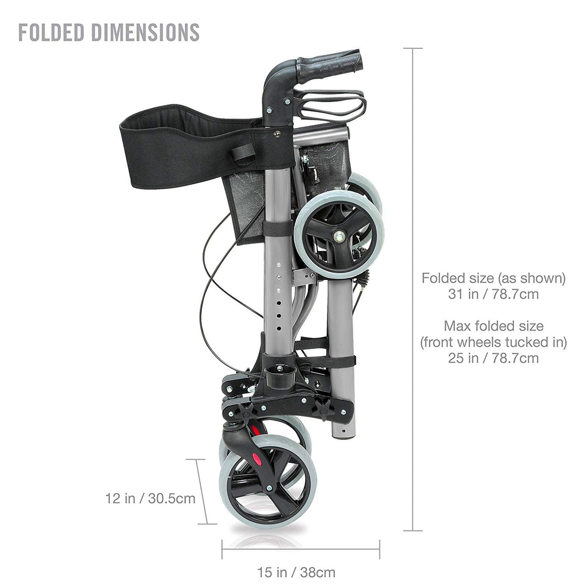 Adjustable Rollator with Seat and Backrest H379024