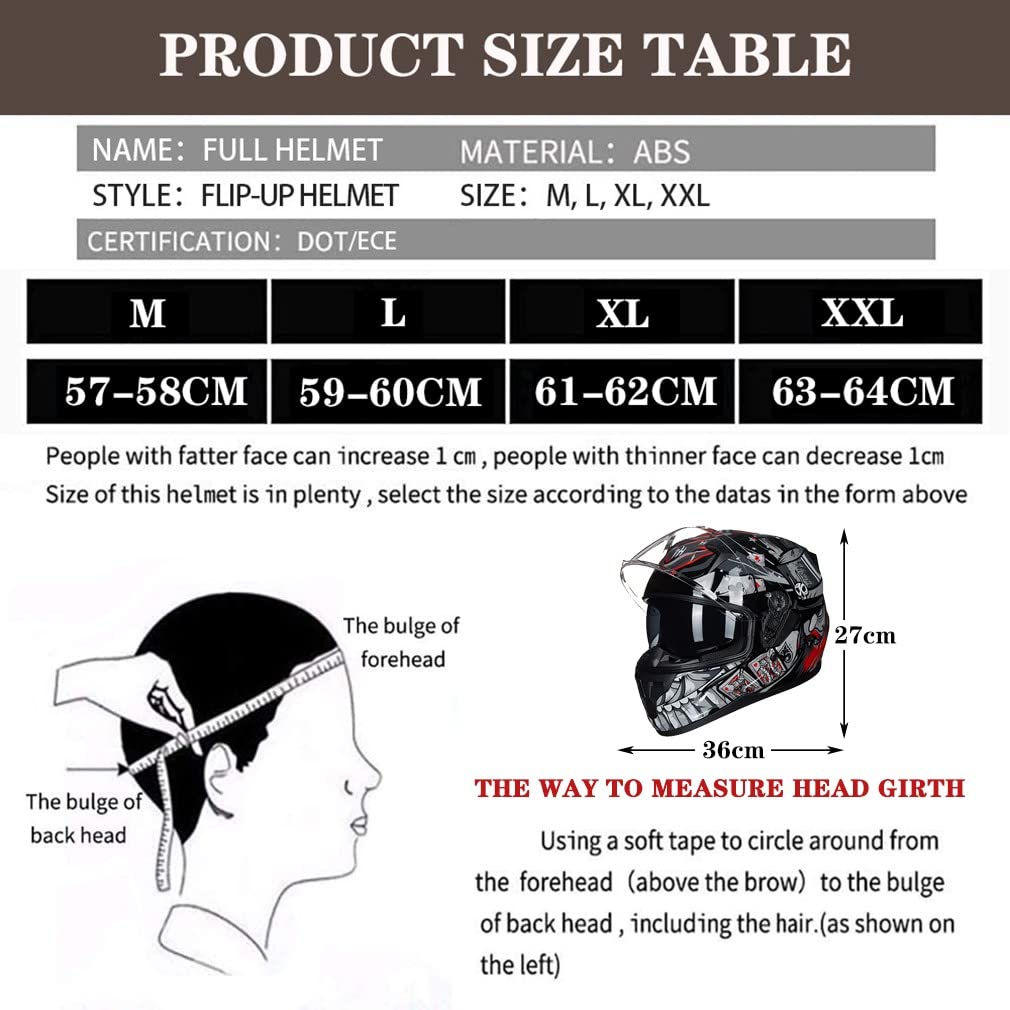Bluetooth Motorcycle Helmet Anti-Fog Flip Up Full Face DOT Approved D9730