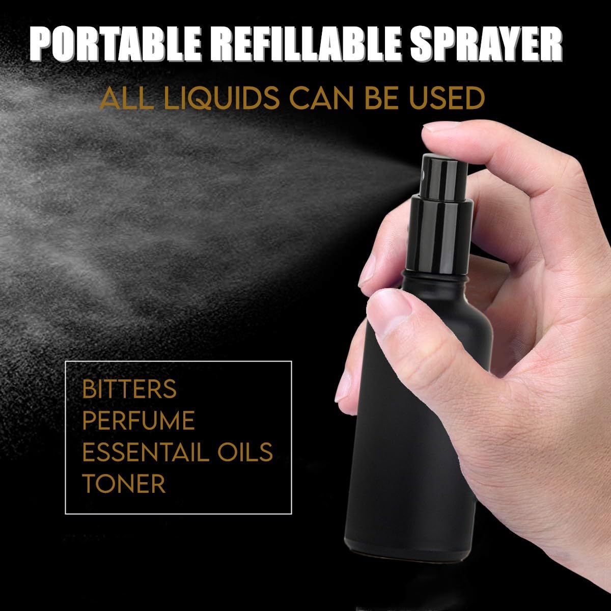 Cocktail Atomizer Sprayer 1.7OZ 50ml Black A382