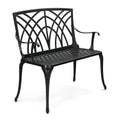 38" Black Metal Outdoor Bench X96243