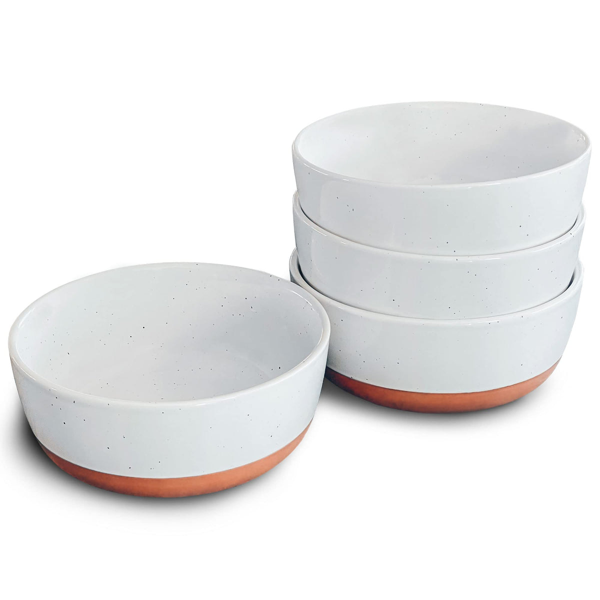 Ceramic Flat Bowls Set of 4 25 oz Porcelain Bowl L93947