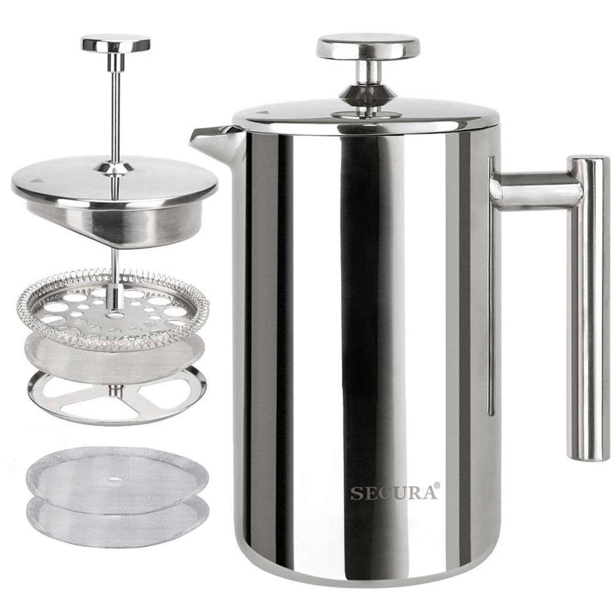 French Press Coffee Maker 304 Grade Stainless Steel Insulated 17oz O235390