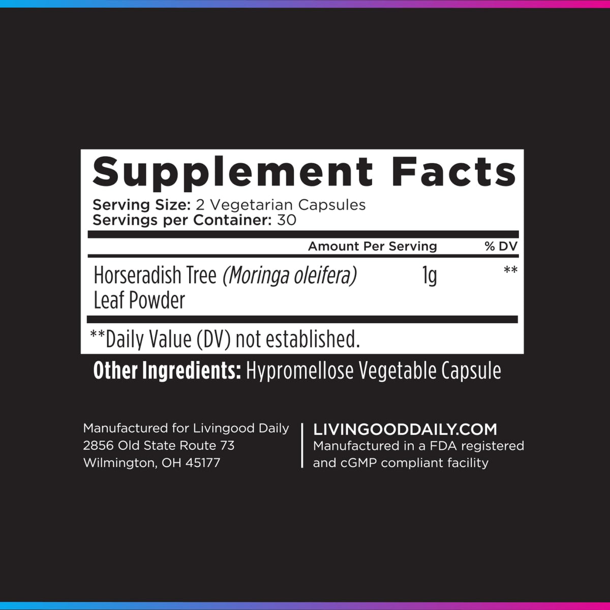 Moringa Capsules 1000mg 60 Capsules G571260