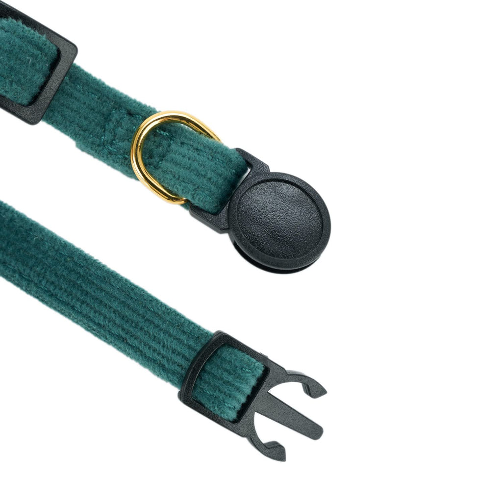 2 Pack Soft Corduroy Cat Collars with Bow Tie & Bell B845