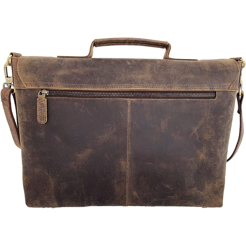 16 Inch Leather Laptop Messenger Bag D66414