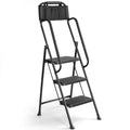 3-Step Ladder with Anti-Slip Platform, 330 lbs Capacity, Steel Frame Y94772