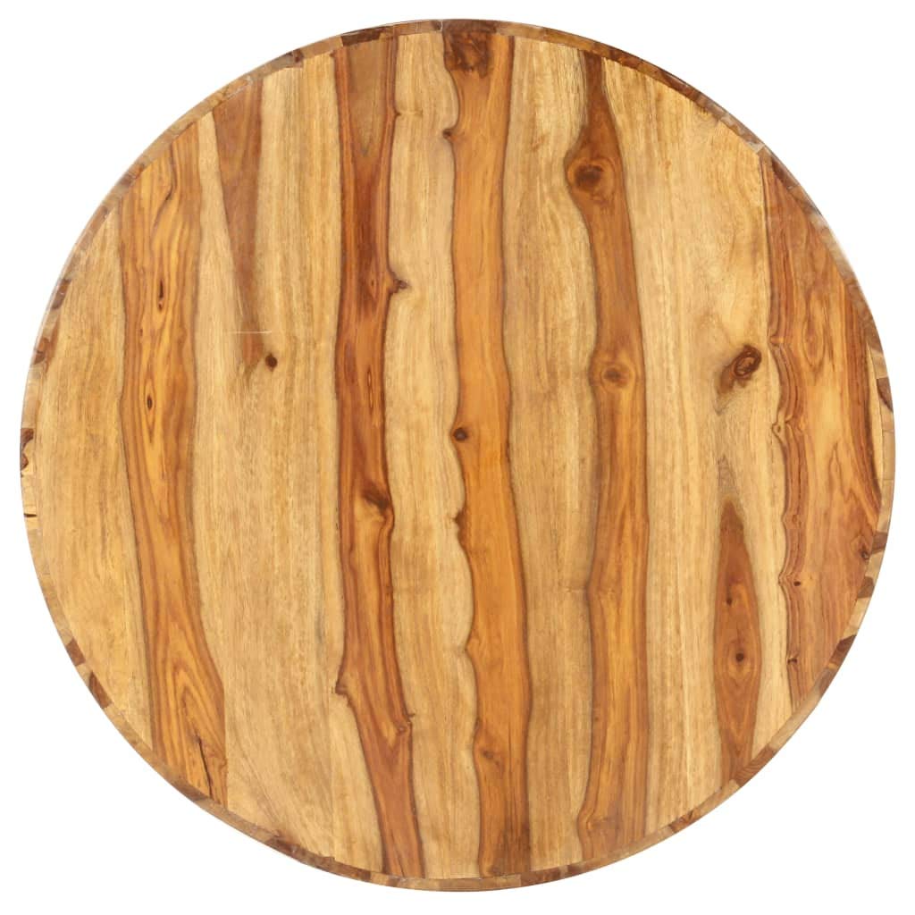Solid Sheesham Wood Round Coffee Table with Storage Shelf J7606
