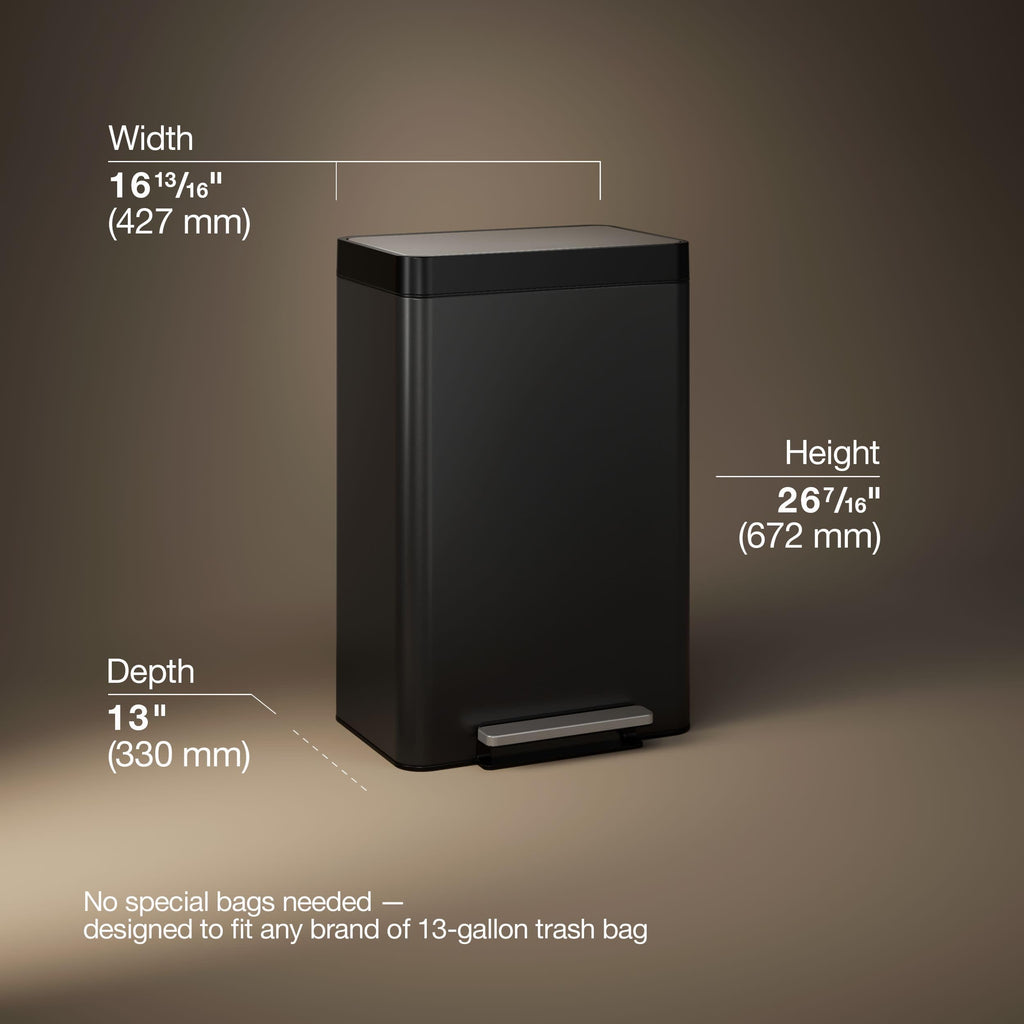 13-Gallon Stainless Steel Step Trash Can L13486
