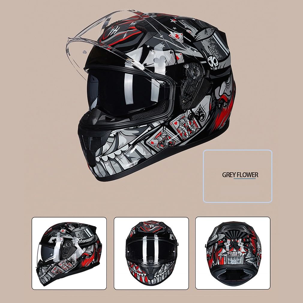 Bluetooth Motorcycle Helmet Anti-Fog Flip Up Full Face DOT Approved D9730