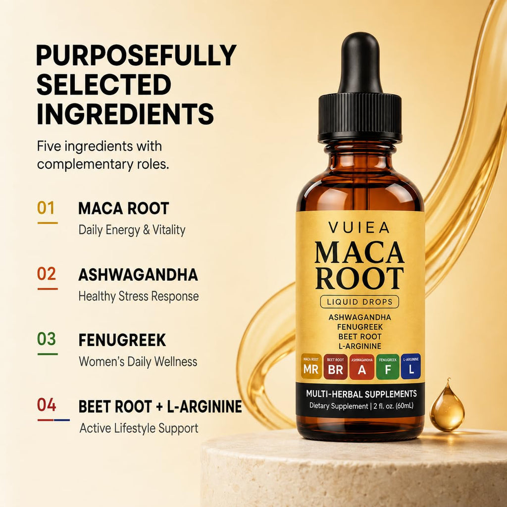 Maca Root Drops 5-in-1 Herbal Supplement 2 Fl Oz F36911
