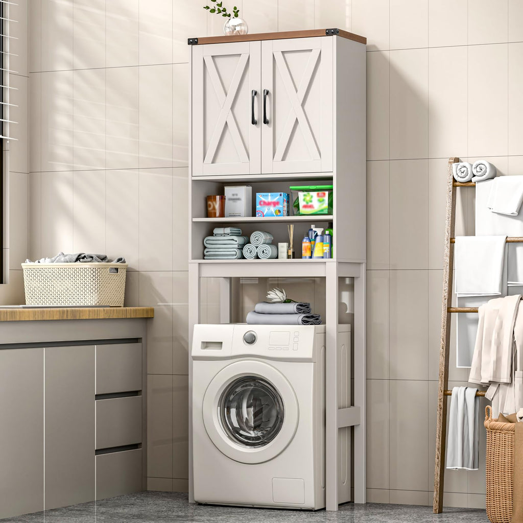 Over The Toilet Storage Cabinet with Adjustable Shelf, White J60468