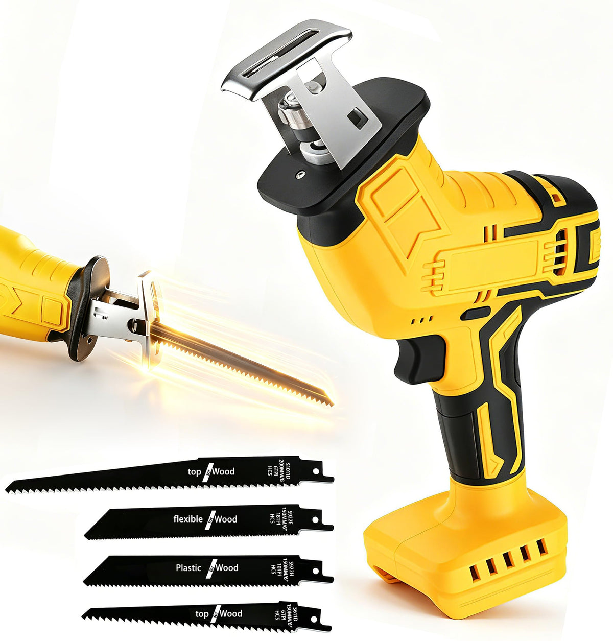 Cordless Reciprocating Saw 400W 3000RPM with 4 Saw Blades Z85678