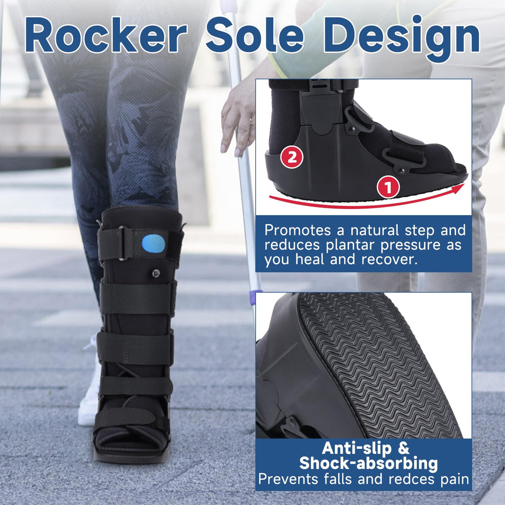 Black Small Tall Inflatable Walking Boot H710156