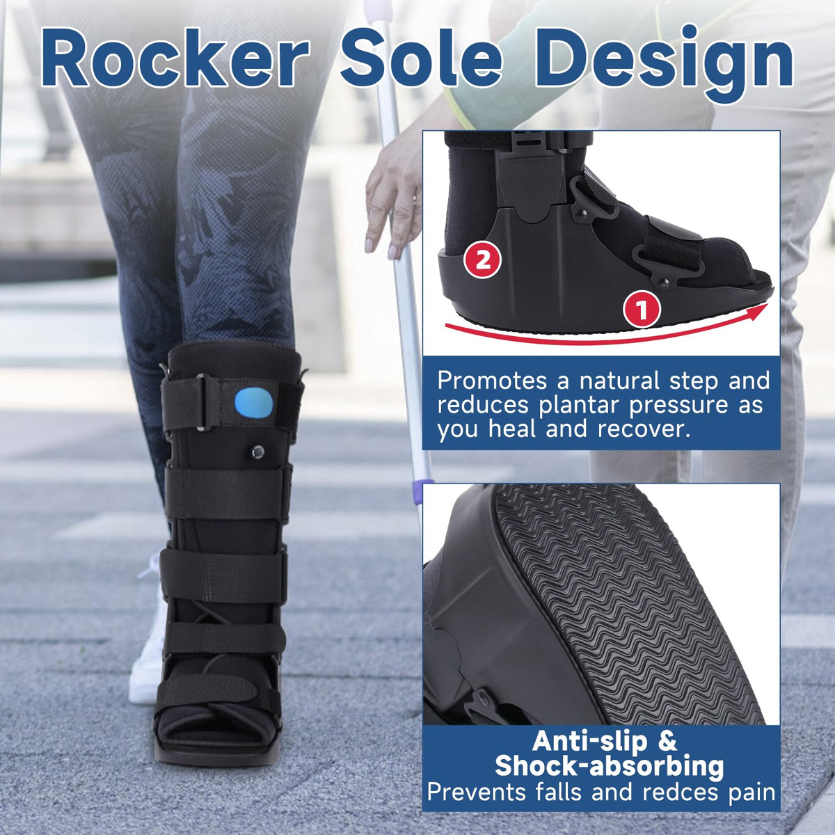 Black Small Tall Inflatable Walking Boot H710156
