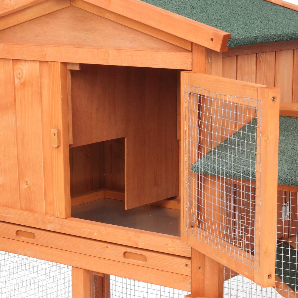 Wooden Chicken Coop with Waterproof Roof and Nesting Box S73087