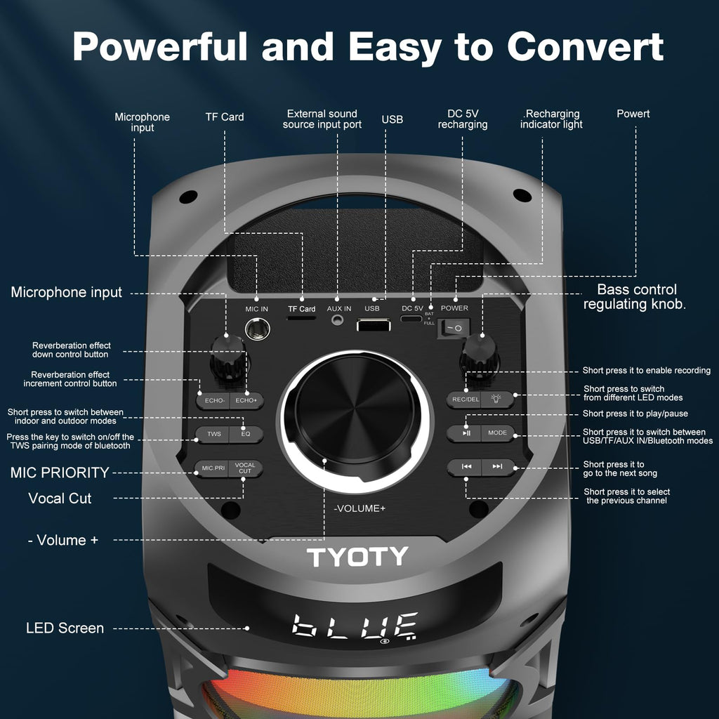 100W Portable Bluetooth Speaker F607787