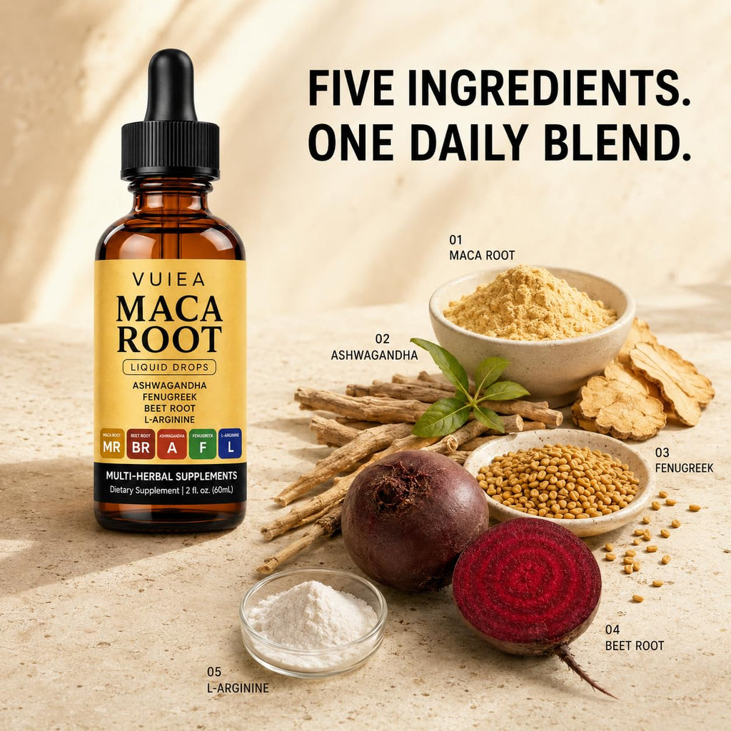 Maca Root Drops 5-in-1 Herbal Supplement 2 Fl Oz F36911