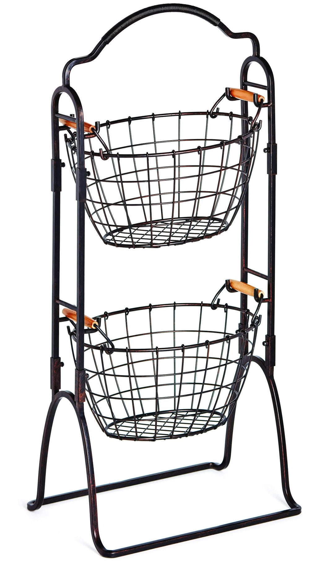 Adjustable 3-Tier Metal Floor Standing Storage Basket S860443