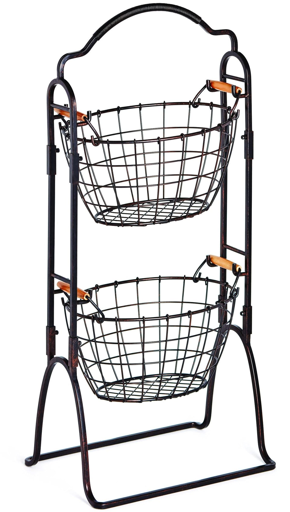 Adjustable 3-Tier Metal Floor Standing Storage Basket S860443